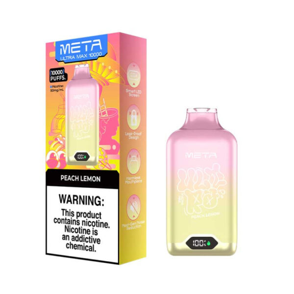 META ULTRA MAX Jednorazowy e-papieros 10000 Buchów o smaku Peach Lemon 16 ml